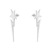 Star Lightning Stainless Steel Drop Earrings